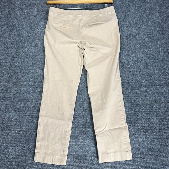 Ralph Lauren Pants Womens 4 Tan Stretch Flat Front Tapered Leg Zip Fly Pockets - Picture 7 of 8